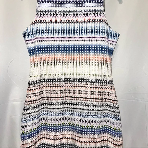 Romeo + Juliet Neon Multi Ombre Perforated Zip-Up Sleeveless A-Line Sheath Dress - Picture 10 of 11